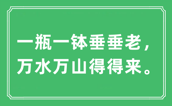 “一瓶一钵垂垂老，万水万山得得来。”是什么意思,出处及原文翻译