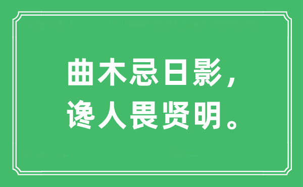 “曲木忌日影，谗人畏贤明。”是什么意思,出处及原文翻译