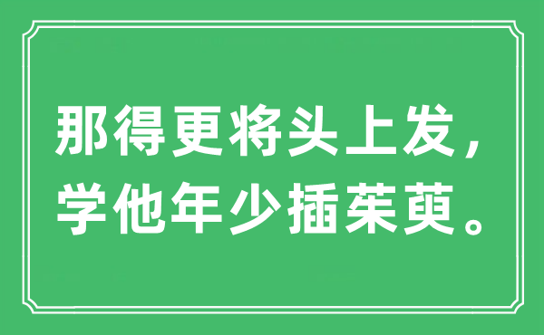 “那得更将头上发，学他年少插茱萸。”是什么意思,出处及原文翻译