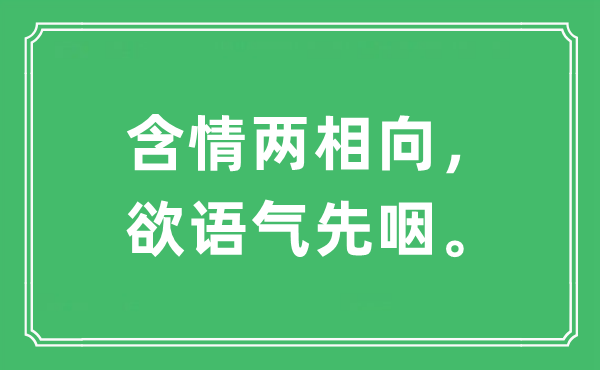 “含情两相向，欲语气先咽。”是什么意思,出处及原文翻译