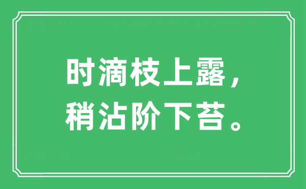 “时滴枝上露，稍沾阶下苔”是什么意思,出处及原文翻译