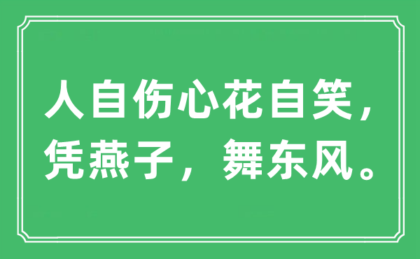 “人自伤心花自笑，凭燕子，舞东风”是什么意思,出处及原文翻译