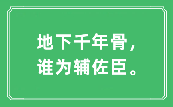 “地下千年骨，谁为辅佐臣”是什么意思,出处及原文翻译