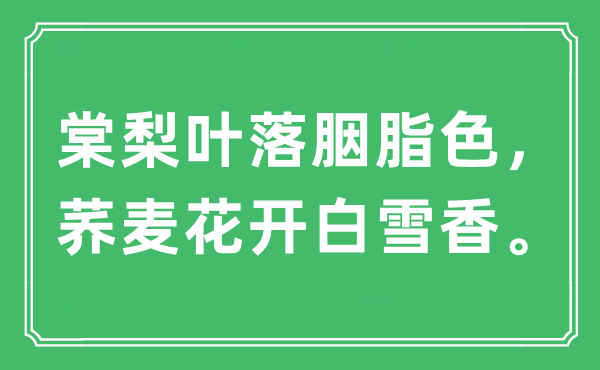 “棠梨叶落胭脂色，荞麦花开白雪香”是什么意思,出处及原文翻译