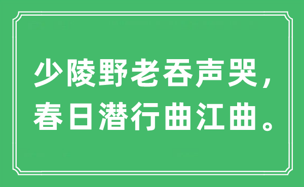 “少陵野老吞声哭，春日潜行曲江曲。”是什么意思,出处及原文翻译