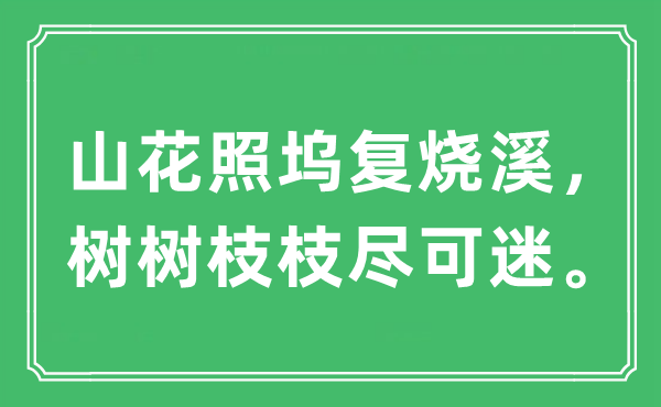 “山花照坞复烧溪，树树枝枝尽可迷”是什么意思,出处及原文翻译