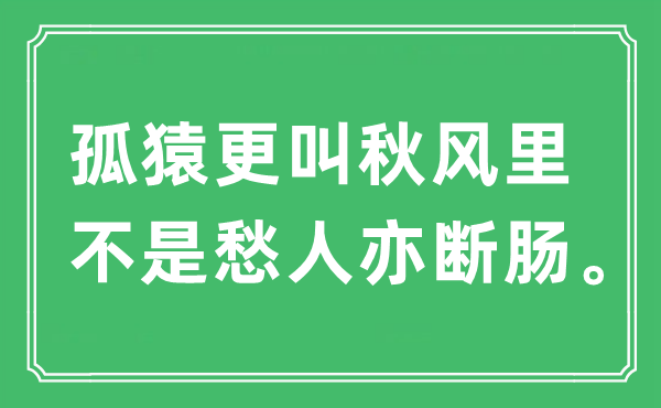 “孤猿更叫秋风里 不是愁人亦断肠”是什么意思,出处及原文翻译