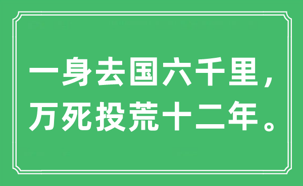 “一身去国六千里，万死投荒十二年”是什么意思,出处及原文翻译