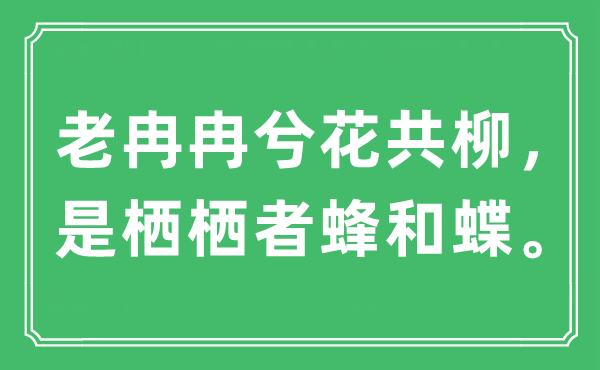 “老冉冉兮花共柳，是栖栖者蜂和蝶”是什么意思,出处及原文翻译