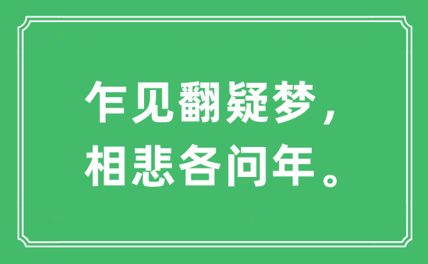 “乍见翻疑梦，相悲各问年。”是什么意思,出处及原文翻译