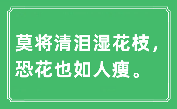 “莫将清泪湿花枝，恐花也如人瘦”是什么意思,出处及原文翻译