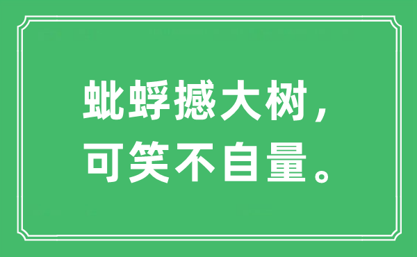 “蚍蜉撼大树，可笑不自量。”是什么意思,出处及原文翻译