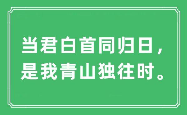 “当君白首同归日，是我青山独往时。”是什么意思,出处及原文翻译