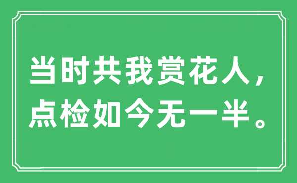 “当时共我赏花人，点检如今无一半”是什么意思,出处及原文翻译