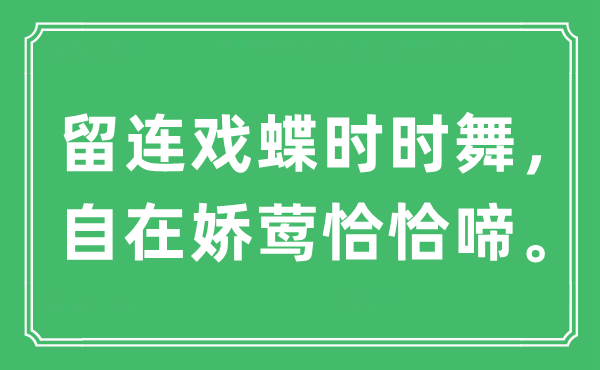 “留连戏蝶时时舞，自在娇莺恰恰啼。”是什么意思,出处及原文翻译