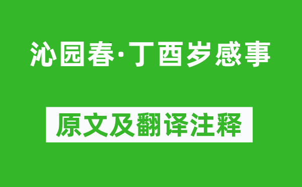 陈人杰《沁园春·丁酉岁感事》原文及翻译注释,诗意解释