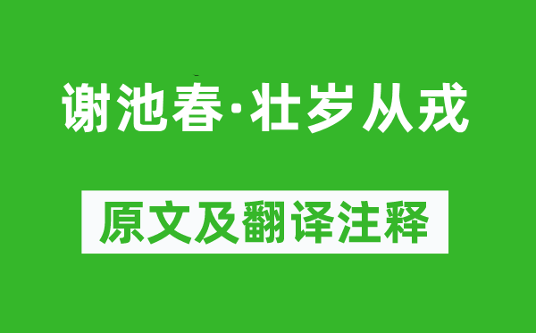 陆游《谢池春·壮岁从戎》原文及翻译注释,诗意解释