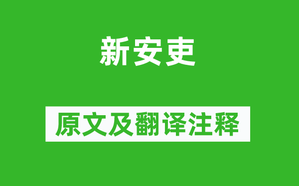 杜甫《新安吏》原文及翻译注释,诗意解释