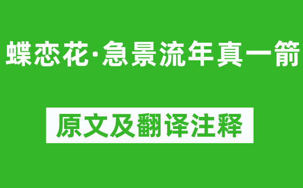 王国维《蝶恋花·急景流年真一箭》原文及翻译注释,诗意解释