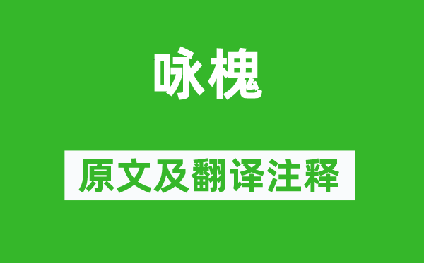 冯清《咏槐》原文及翻译注释,诗意解释