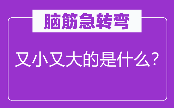 脑筋急转弯：又小又大的是什么？