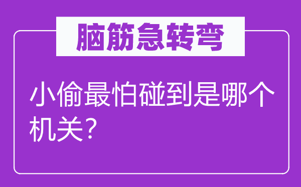 脑筋急转弯：小偷最怕碰到是哪个机关？