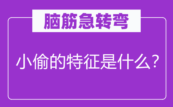 脑筋急转弯：小偷的特征是什么？