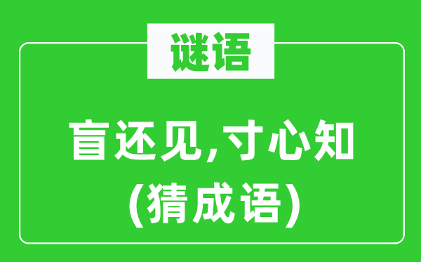 谜语：盲还见,寸心知(猜成语)