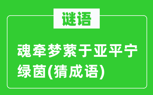 谜语：魂牵梦萦于亚平宁绿茵(猜成语)