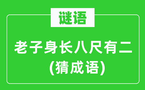 谜语：老子身长八尺有二(猜成语)