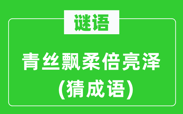 谜语：青丝飘柔倍亮泽(猜成语)