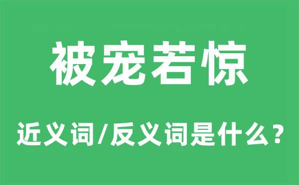 被宠若惊的近义词和反义词是什么,被宠若惊是什么意思