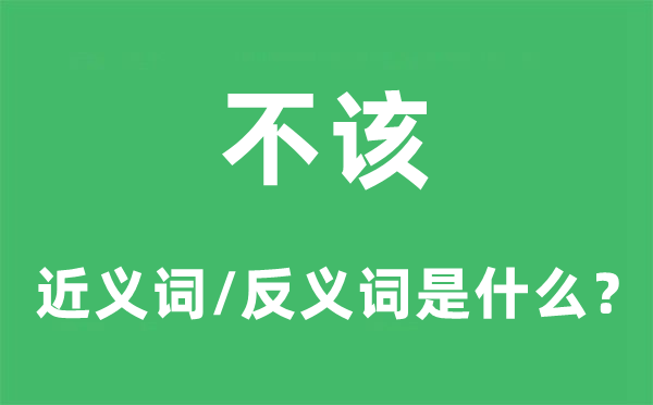 不该的近义词和反义词是什么,不该是什么意思