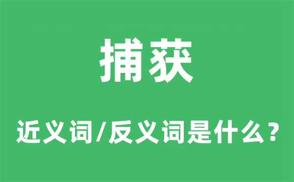 捕获的近义词和反义词是什么,捕获是什么意思