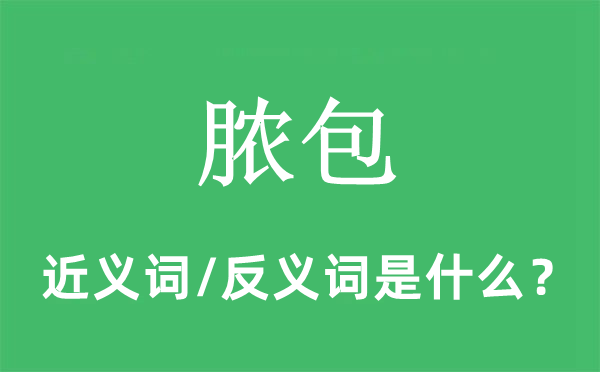 脓包的近义词和反义词是什么,脓包是什么意思