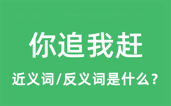 你追我赶的近义词和反义词是什么,你追我赶是什么意思