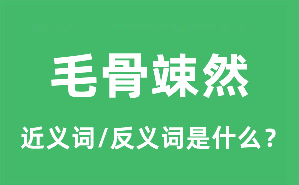 毛骨竦然的近义词和反义词是什么,毛骨竦然是什么意思