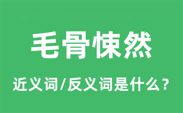 毛骨悚然的近义词和反义词是什么,毛骨悚然是什么意思