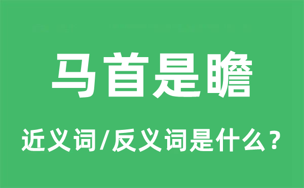 马首是瞻的近义词和反义词是什么,马首是瞻是什么意思