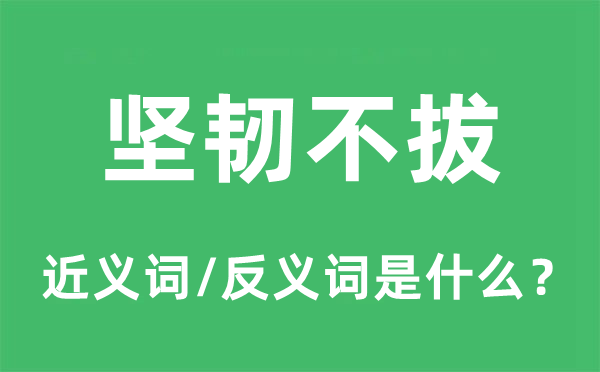 坚韧不拔的近义词和反义词是什么,坚韧不拔是什么意思