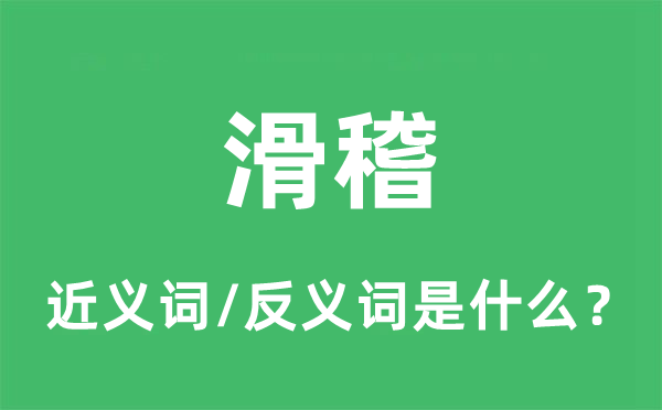 滑稽的近义词和反义词是什么,滑稽是什么意思