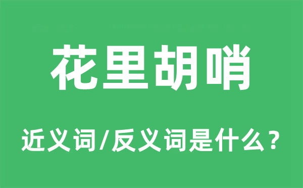 花里胡哨的近义词和反义词是什么,花里胡哨是什么意思