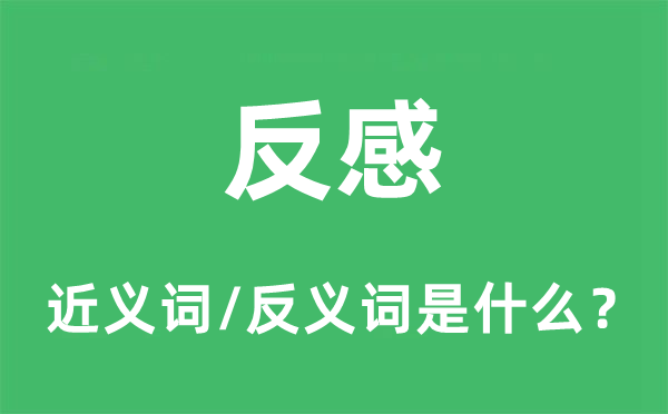 反感的近义词和反义词是什么,反感是什么意思