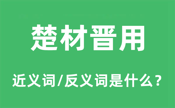 楚材晋用的近义词和反义词是什么,楚材晋用是什么意思