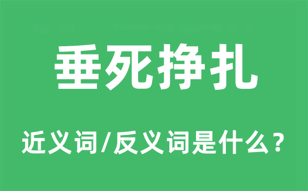 垂死挣扎的近义词和反义词是什么,垂死挣扎是什么意思