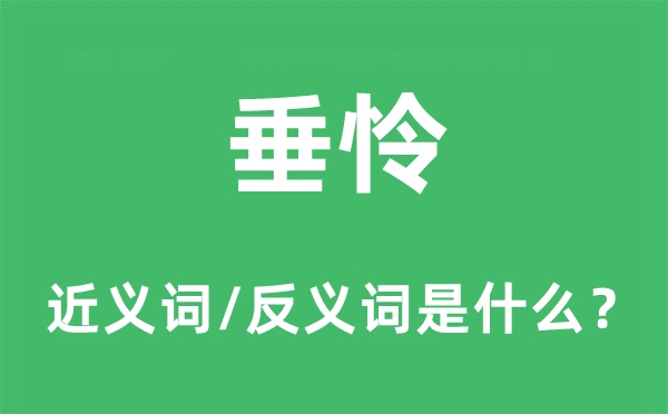 垂怜的近义词和反义词是什么,垂怜是什么意思