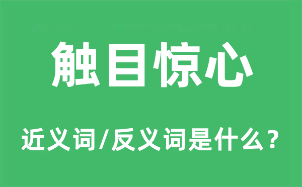 触目惊心的近义词和反义词是什么,触目惊心是什么意思