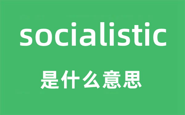 socialistic是什么意思,socialistic怎么读,中文翻译是什么