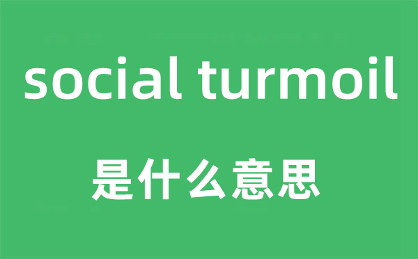 social turmoil是什么意思,中文翻译是什么