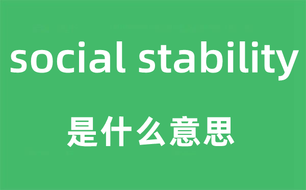 social stability是什么意思,中文翻译是什么